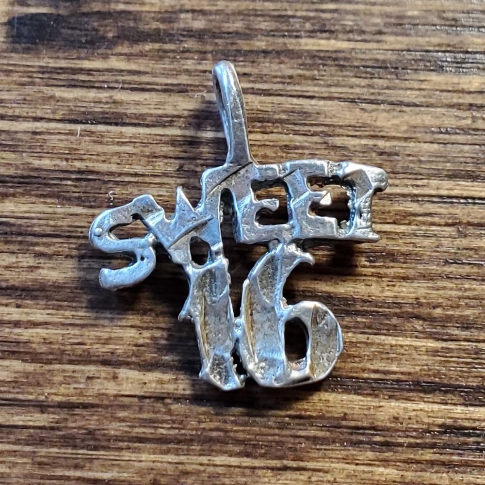 Silver Sweet 16 charm